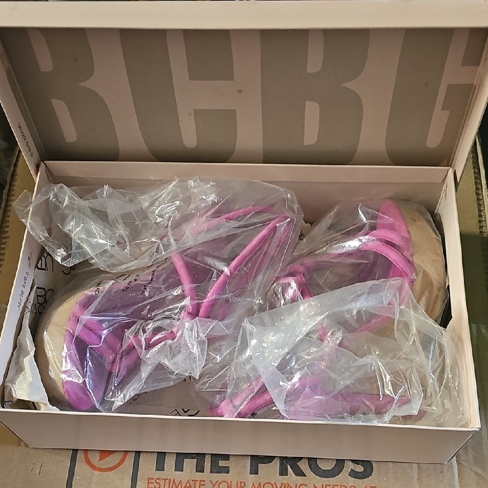 BCBG Vibrant Pink Strappy Heels